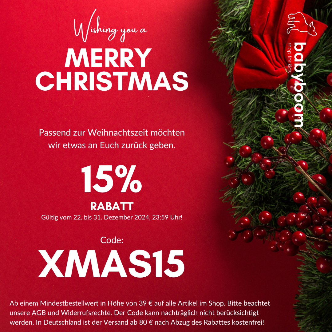 Weihnachtsrabatt bei babyboom – Jetzt 15% auf Alles sichern!