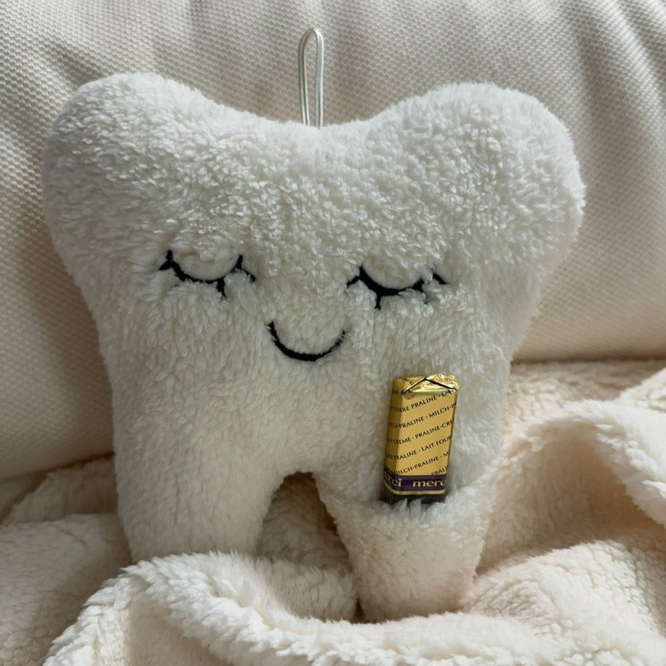Zahn von der Zahnfee | Fluffy Teddy | Teddy-Stoff