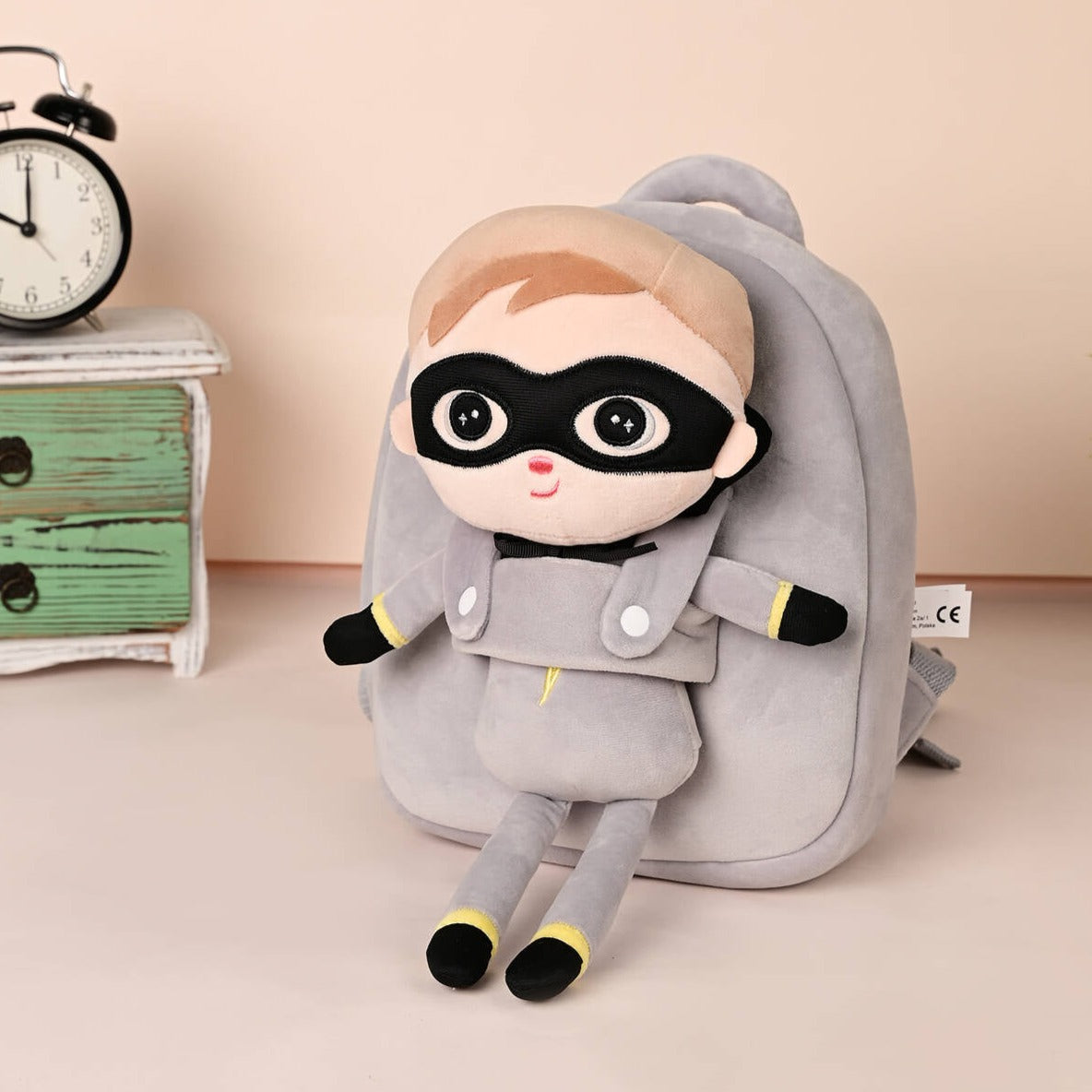 Personalisierter Stoff-Rucksack mit Puppe | SUPERBOY